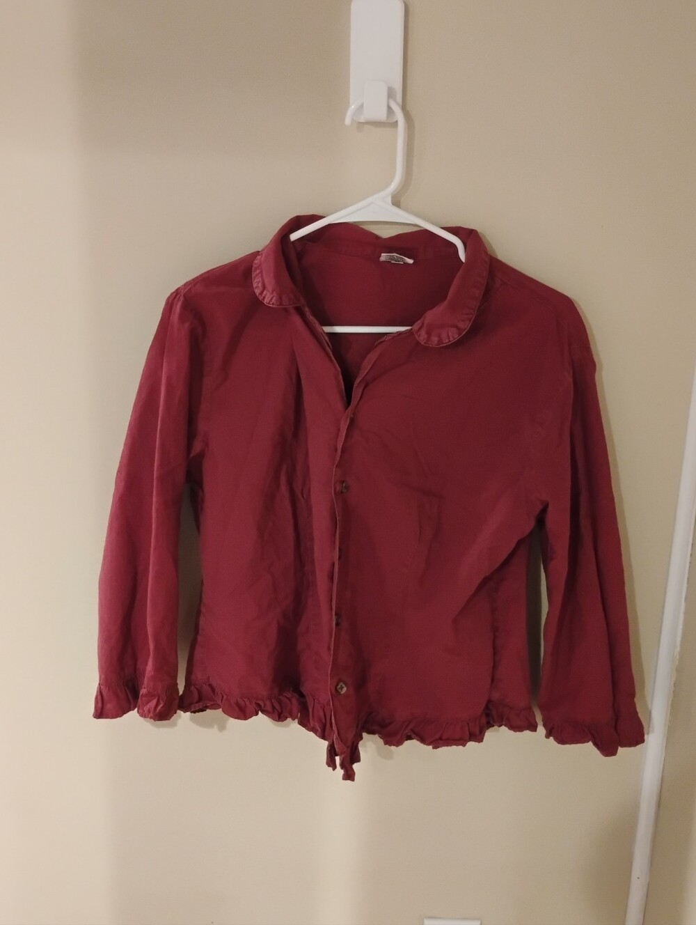 CP Shades Women's Red Button Down Shirt Sz M